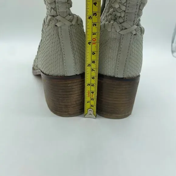 Free People White Gray In The Loop Woven Ankle Boots Women's size 41 / 10.5 - Picture 6 of 12